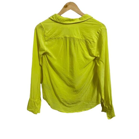 J.CREW Lime Yellow Henley Long Sleeve Shirt Size 0 - Picture 2 of 3